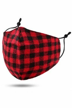 Confête Accessories SOLD OUT - Red And Black Buffalo Plaid Cloth Face Mask