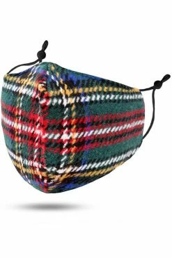 Confête Green Tartan Plaid Cloth Face Mask