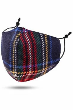 Confête Midnight Blue Tartan Plaid Cloth Face Mask
