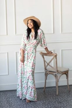 Confête Provence Woven Floral Maxi With Tassel Tie Front Clothing