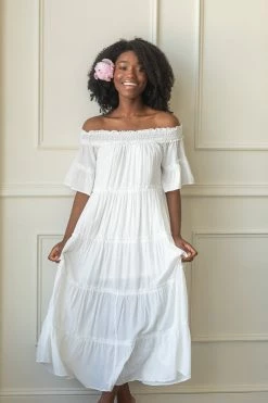 Entro Clothing Rosie Off The Shoulder Midi