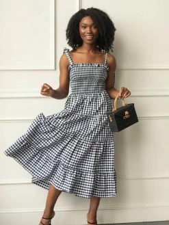 If She Loves Clothing SOLD OUT - Clementine Gingham Midi Dress