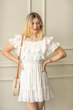 Entro The Bridal Suite Cali Ruffle Off The Shoulder Skort