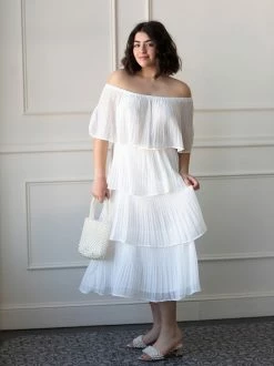 Oddi SOLD OUT - Bardot Off The Shoulder Ruffle Midi Clothing
