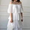 Oddi SOLD OUT - Bardot Off The Shoulder Ruffle Midi Clothing