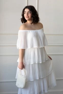 Oddi SOLD OUT - Bardot Off The Shoulder Ruffle Midi Clothing