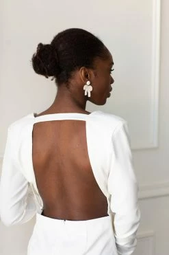 Confête Danni Deep V Neck Mini Dress Clothing