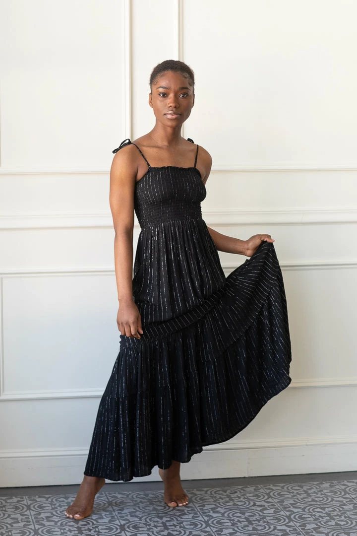 ELAN Hailey Black Metallic Maxi Clothing 3 ELAN Hailey Black Metallic Maxi Clothing