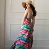 ELAN Clothing Palm Beach Rainbow Cover-Up Maxi Dress