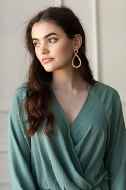 Entro Clothing Eve Long Sleeve Wrap Ruffle Mini