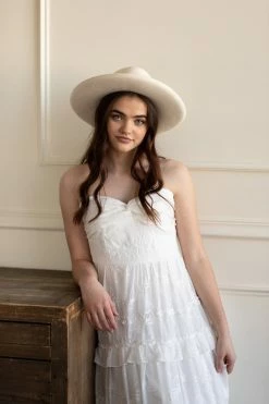 Confête Heidi Embroidered Ruffle Maxi - White Clothing