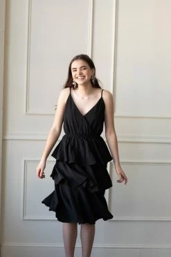 Entro Clothing SOLD OUT - Martha Ruffle Midi - Black