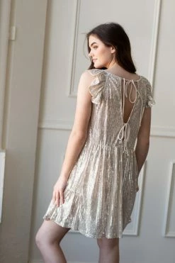 Confête Clothing SOLD OUT - Indio Sequin Ruffle Trim Dress