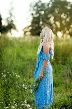 If By Sea SOLD OUT - Nice Blue Lace Wrap Maxi