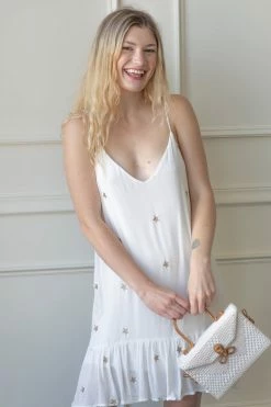 Storia Embroidered Star Mini Dress