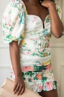 Confête SOLD OUT - Heather Floral Puff Sleeve Mini