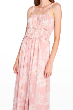 En Saison Gabby Pink Floral Midi Dress Clothing