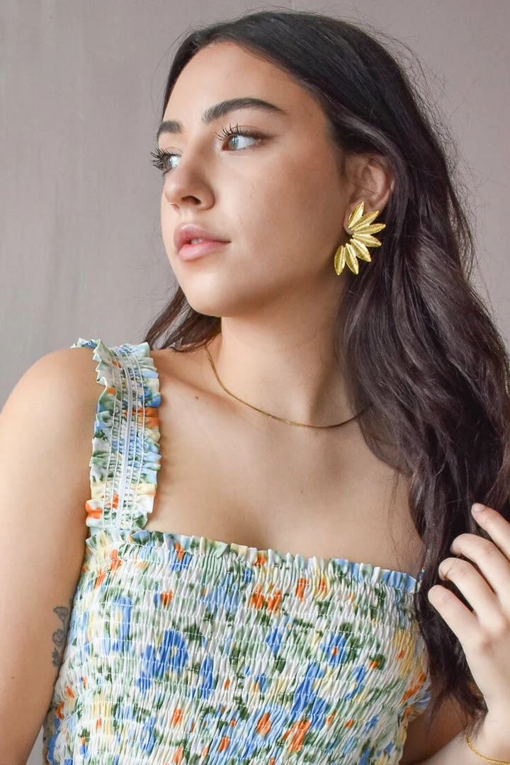 Treasure Jewels Abientot Gold Leaf Stud Earrings 3 Treasure Jewels Abientot Gold Leaf Stud Earrings