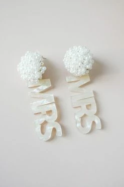 Confête Mrs. Acrylic Dangle Earrings The Bridal Suite