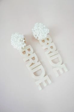 Confête Bride Acrylic Dangle Earrings The Bridal Suite