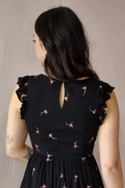Free The Roses SOLD OUT - Alexandra Embroidered Ruffle Midi Dress