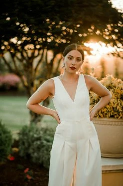 Amsale Bridal Clothing Elyse Sheer Back Jumpsuit