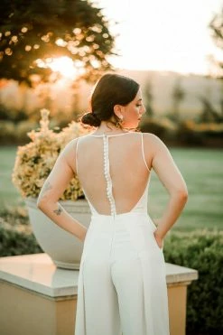 Amsale Bridal Clothing Elyse Sheer Back Jumpsuit