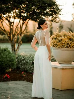 Amsale Bridal Clothing Elyse Sheer Back Jumpsuit