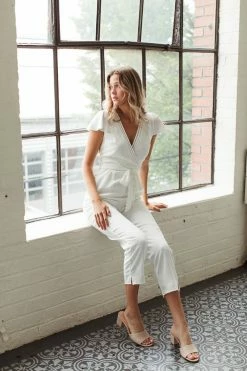 Confête The Bridal Suite Aria White Cap Sleeve Jumpsuit