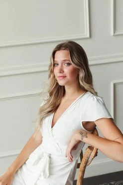 Confête The Bridal Suite Aria White Cap Sleeve Jumpsuit