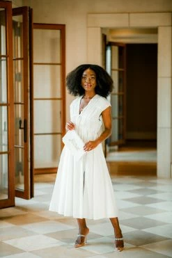 ASTR Lorrie Sleeveless Ruched Midi Dress Clothing