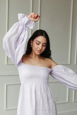 Sleeper Clothing Atlanta Linen Dress - Lavender