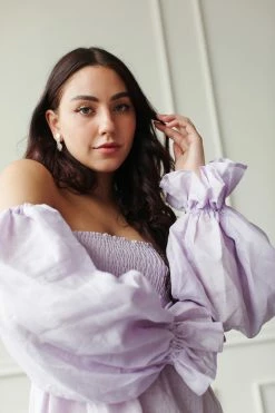 Sleeper Clothing Atlanta Linen Dress - Lavender