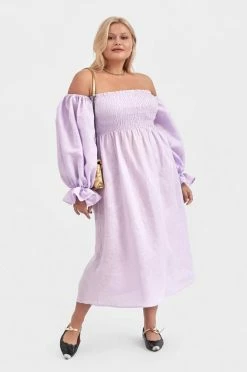Sleeper Clothing Atlanta Linen Dress - Lavender