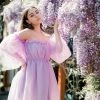 Confête Clothing Aurora Off The Shoulder Lilac Dress