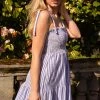 If She Loves Bar Harbor Striped Midi Dress - Blue