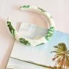 Confête Beaded White And Green Palm Leaf Headband