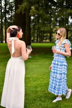 Sundress Clothing Berenice Blue And White Gingham Dress