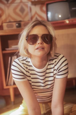 Otra Eyewear Billie Sunglasses - Brown/ Gold Accessories