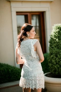 Confête Clothing Billie V-Neck Lace Mini Dress