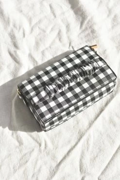 Confête Black And White Gingham Clutch Accessories