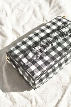 Confête Black And White Gingham Clutch Accessories