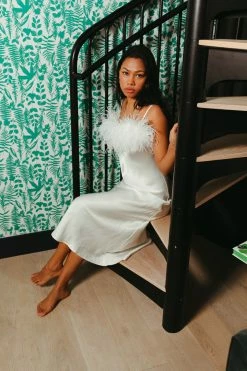 Sleeper Clothing Boheme Slipdress With Feathers