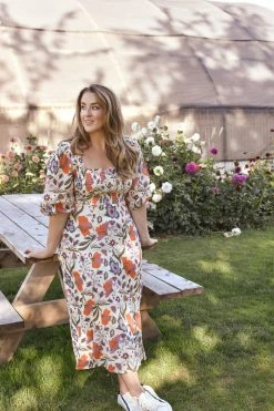 Olivia James Bridget Dress - Almond Fall Floral Clothing