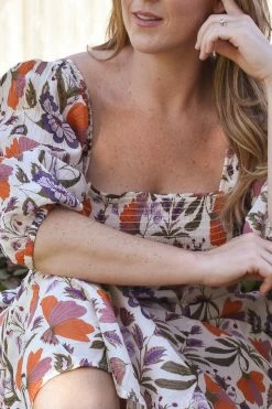 Olivia James Bridget Dress - Almond Fall Floral Clothing