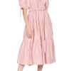 En Saison Brielle Cotton Poplin Midi Dress - Pink Clothing