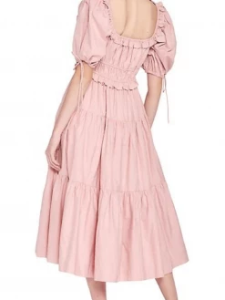 En Saison Brielle Cotton Poplin Midi Dress - Pink Clothing