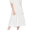 En Saison Clothing Brielle Cotton Poplin Midi Dress - White