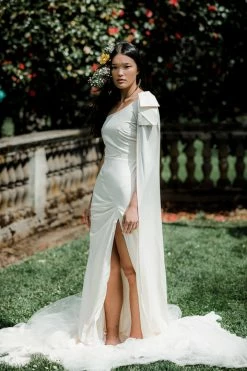 Confête Caila One Shoulder Maxi With Cape