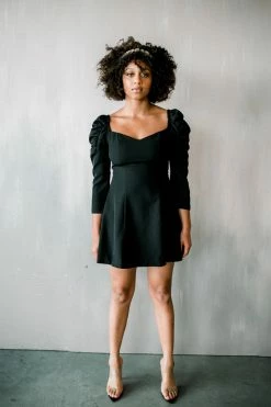 Do + Be Carolina Black Skater Mini Dress Clothing